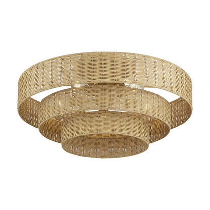 Livex Weavington 5Lt Extra Large Semi-Flush, Gold/Rustic Walnut