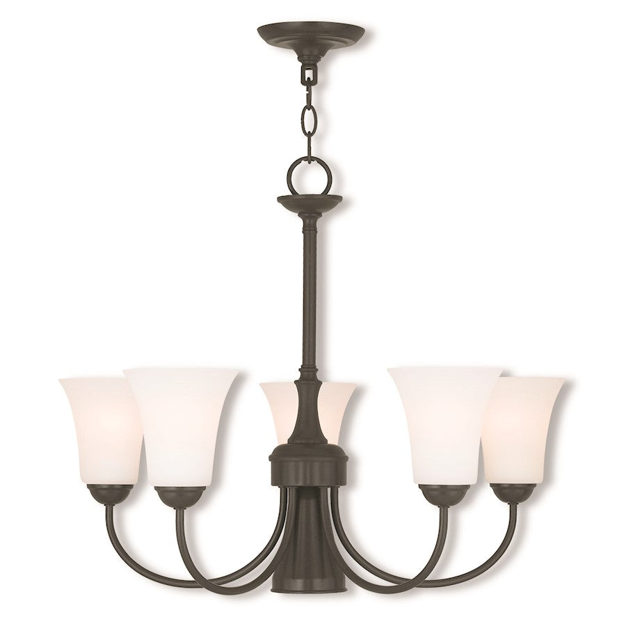 Livex Ridgedale 6 Light Dinette Chandelier, English Bronze/Opal