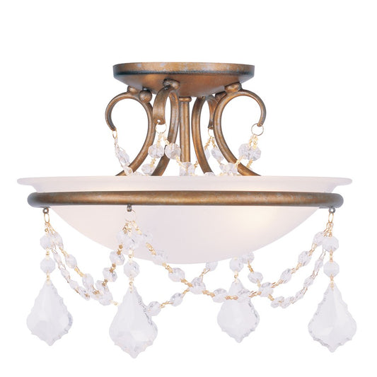 Livex Lighting Chesterfield/Pennington Ceiling Mount Antique Gold Leaf