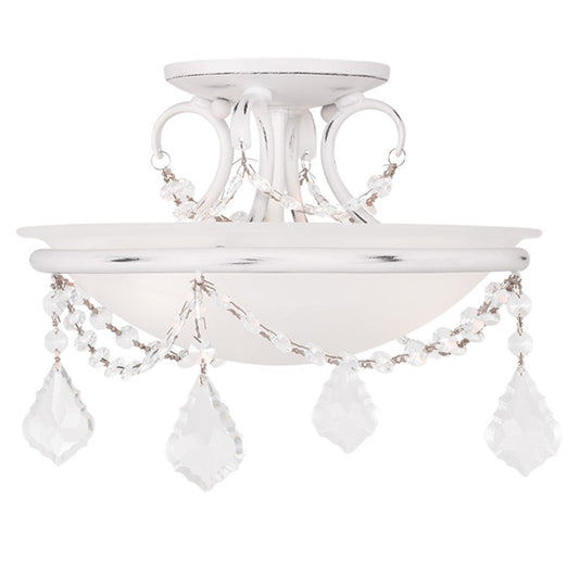 Livex Lighting Chesterfield/Pennington Ceiling Mount in Antique White