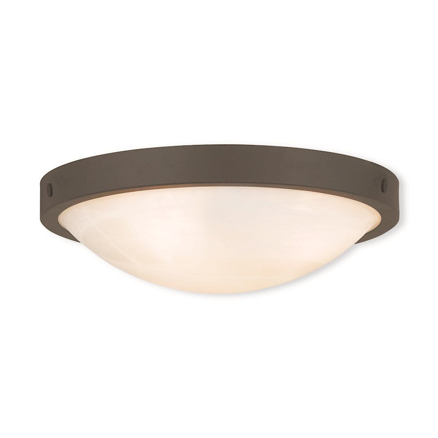 Livex New Brighton 3 Light Ceiling Mount, Bronze/Alabaster