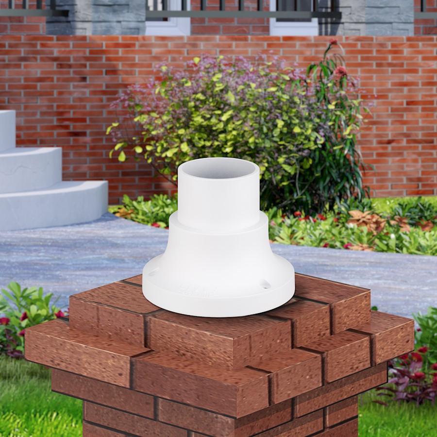 Livex Outdoor Pier Mount Adapter, Textured White