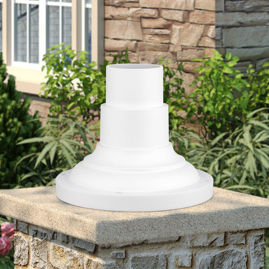 Livex Outdoor 8" Pier Mount Adapter, Textured White