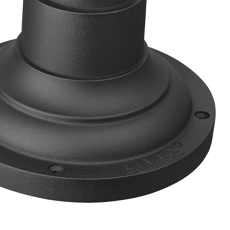 Livex Outdoor 8" Pier Mount Adapter, Textured Black