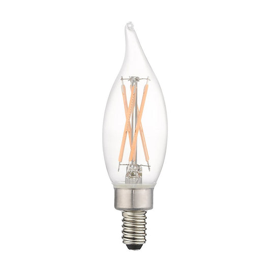 Livex Pack of 60, 4W, CA10 Flame Tip Filament LED Bulbs, Clear Glass