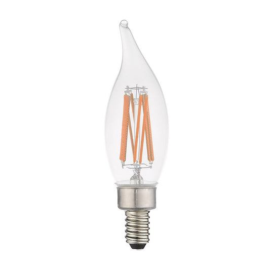 Livex Pack of 10, 5.3W, CA10 Flame Tip Filament LED Bulbs, Clear