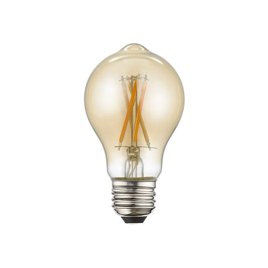 Livex Pack of 10, 4.5W, A19 Pear Filament LED Bulbs, Amber Glass