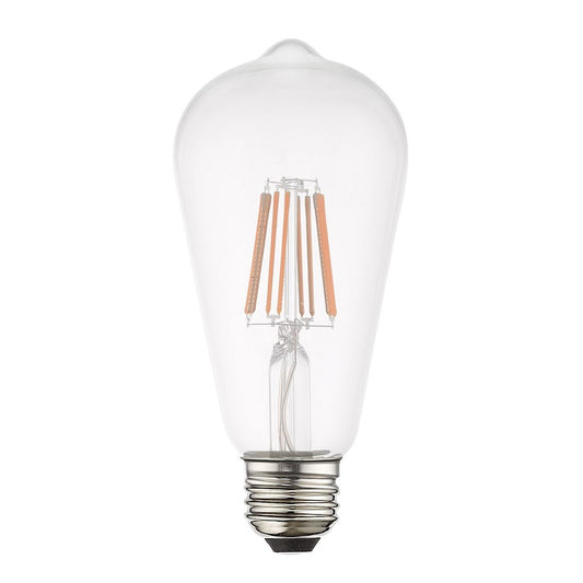 Livex Pack of 10, 7.7W, 2700K, ST19 Edison Filament LED Bulbs, Clear