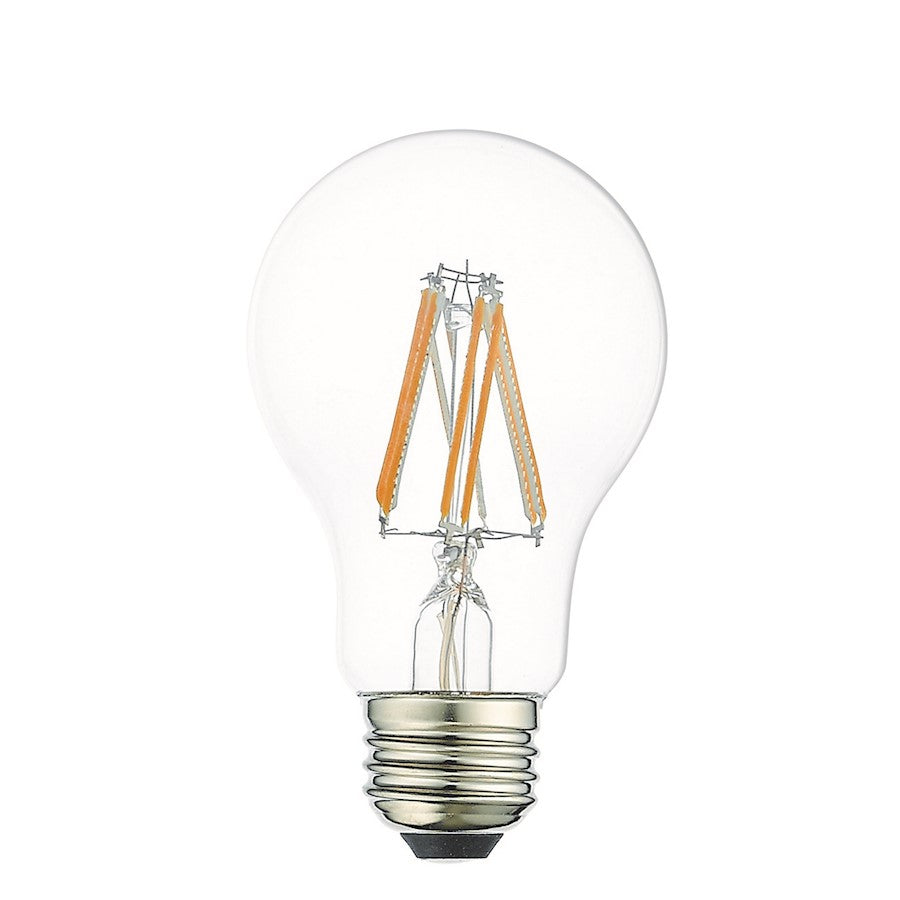 Livex Pack of 10, 7.7W, Dimmable A19 Pear Filament LED Bulbs, Clear