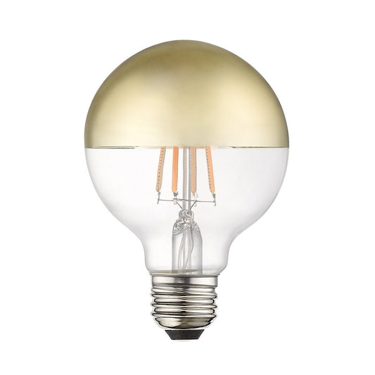 Livex Pack of 10, 7.7W, G25 Globe Filament LED Bulbs, Gold Top Clear