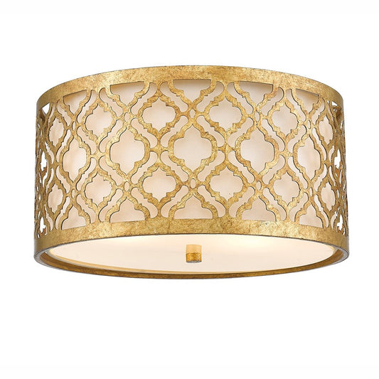 Lucas McKearn Arabella 2 Light Flush Mount, Distressed Gold - GN-ARABELLA-F