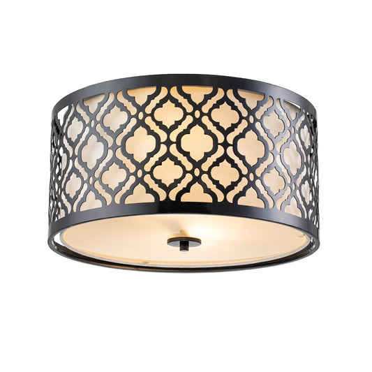 Lucas McKearn Arabella 2 Light Flush Mount, Black - GN-ARABELLA-F-BLK