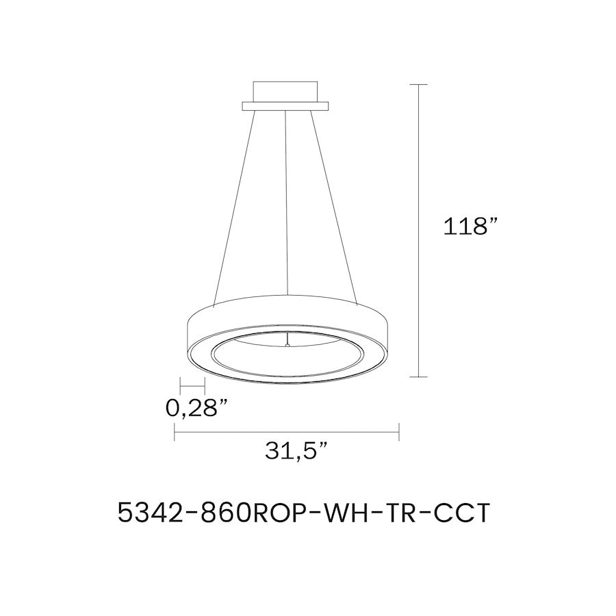 LED Pendant, Matte White
