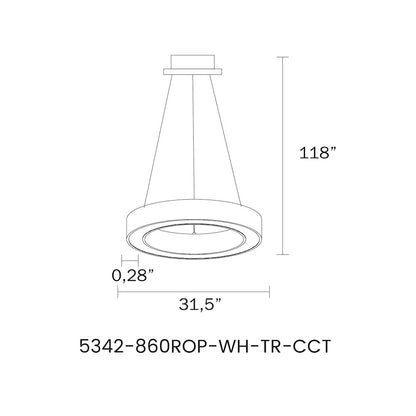 LED Pendant, Matte White
