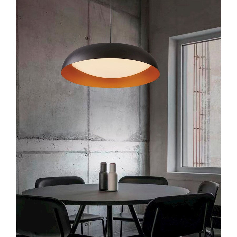 LED Pendant, Black/Gold