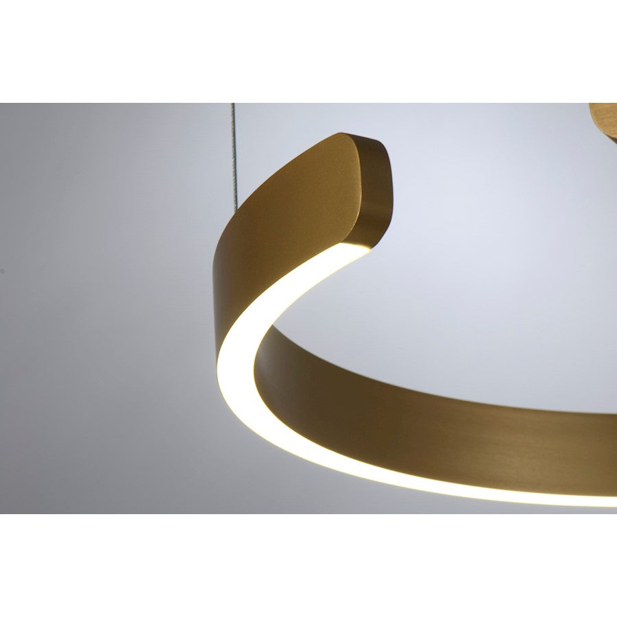 LED Pendant, 30W, Brushed Gold