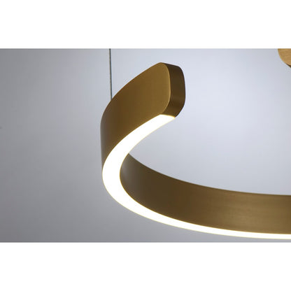 LED Pendant, 30W, Brushed Gold