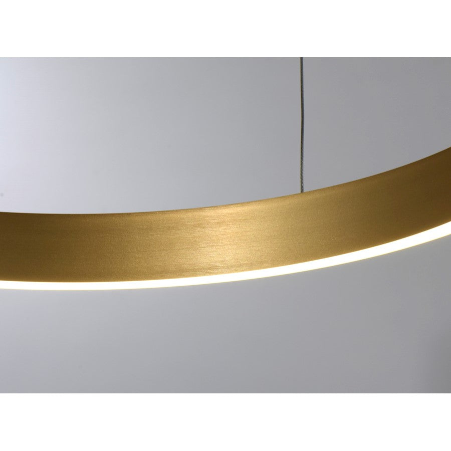 LED Pendant, 30W, Brushed Gold