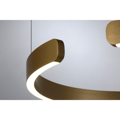 LED Pendant, 30W, Brushed Gold