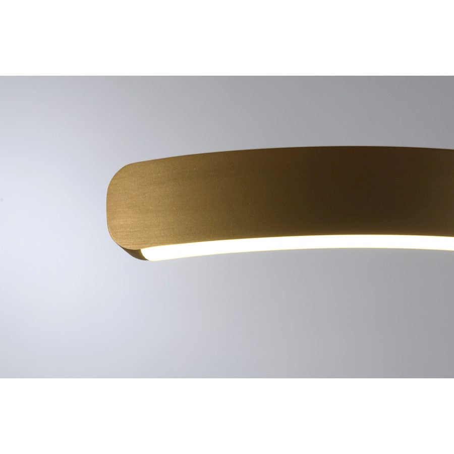 LED Pendant, 30W, Brushed Gold