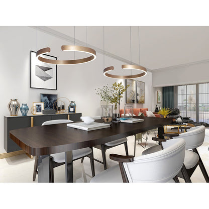 LED Pendant, 30W, Brushed Gold