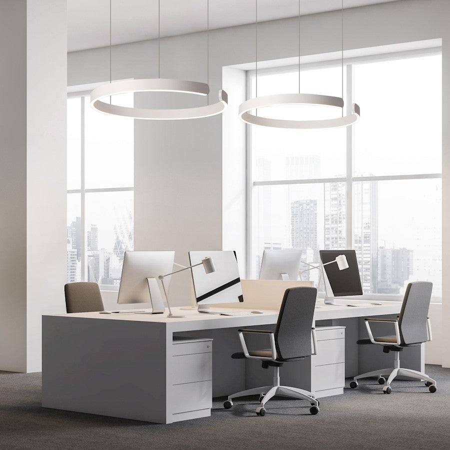 LED Pendant, 30W, Matte White