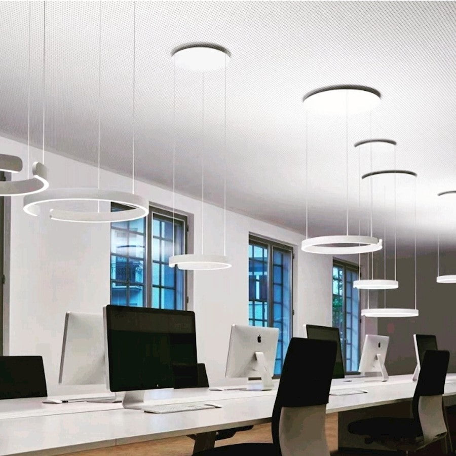LED Pendant, 30W, Matte White