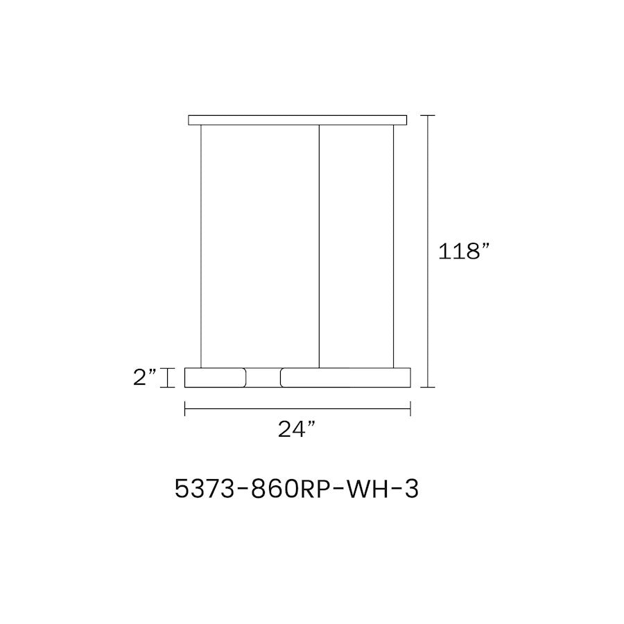 LED Pendant, 30W, Matte White