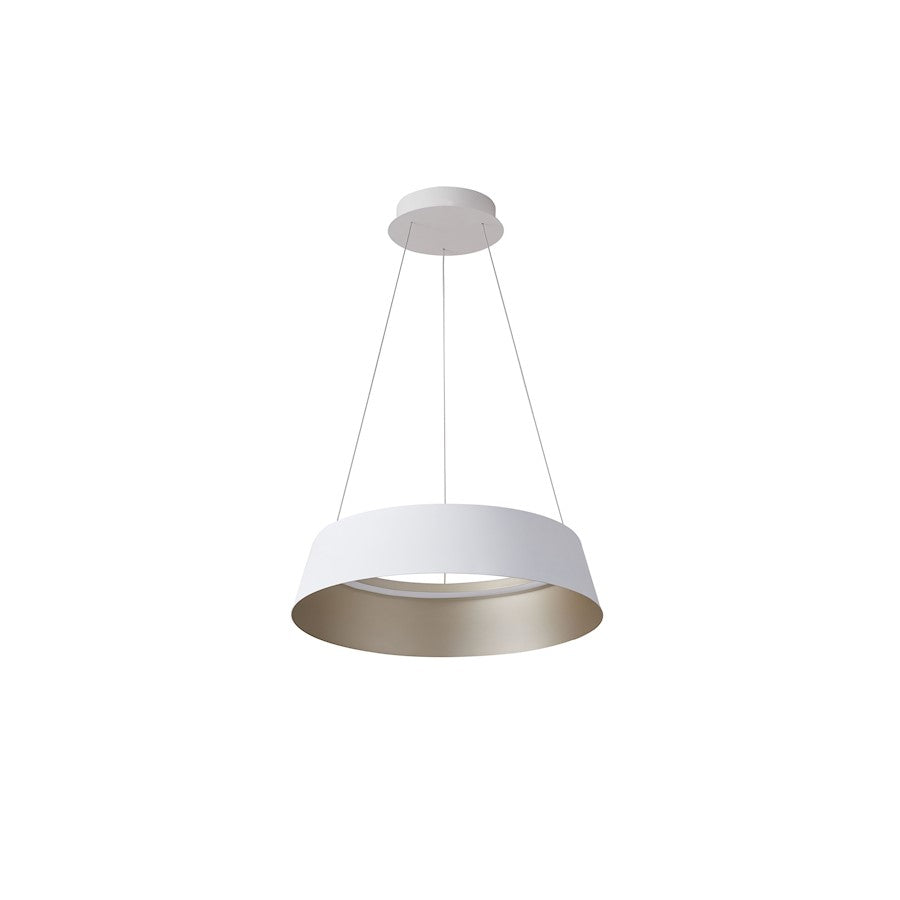 LED Pendant, White/Champagne