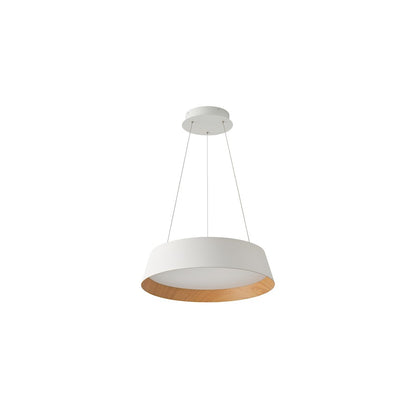 LED Pendant/38W, White/Wood