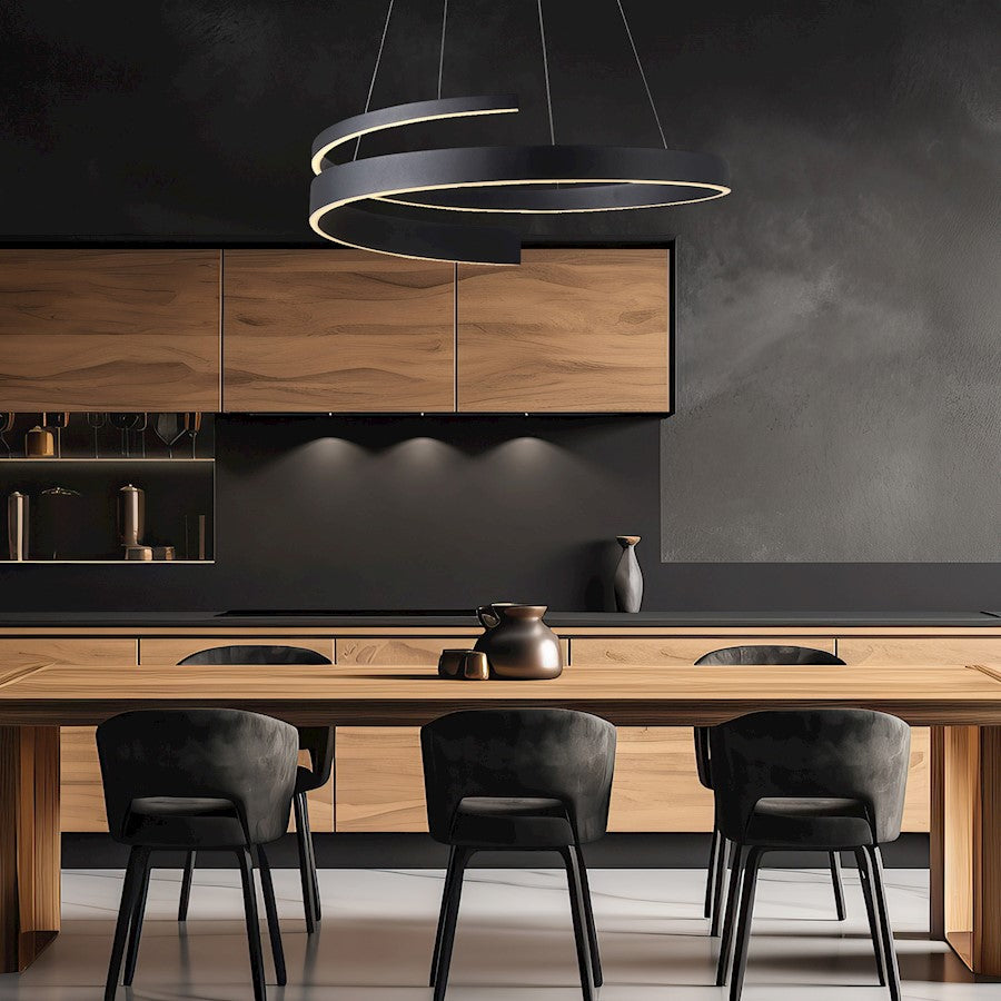 LED Pendant/48W, Matte Black