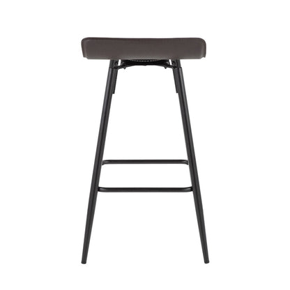 LumiSource Ale Counter Stool Set of 2 | Contemporary Black Steel & Espresso PU | Kitchen Island & Bar Seating | Model B26-ALEBKE2