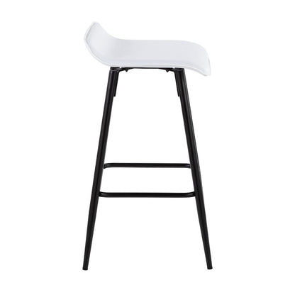 LumiSource Ale Counter Stool Set of 2 | Contemporary Black Steel & White PU | Kitchen Island & Bar Seating | Model B26-ALEBKW2