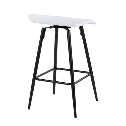 LumiSource Ale Counter Stool Set of 2 | Contemporary Black Steel & White PU | Kitchen Island & Bar Seating | Model B26-ALEBKW2