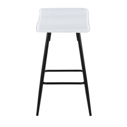 LumiSource Ale Counter Stool Set of 2 | Contemporary Black Steel & White PU | Kitchen Island & Bar Seating | Model B26-ALEBKW2