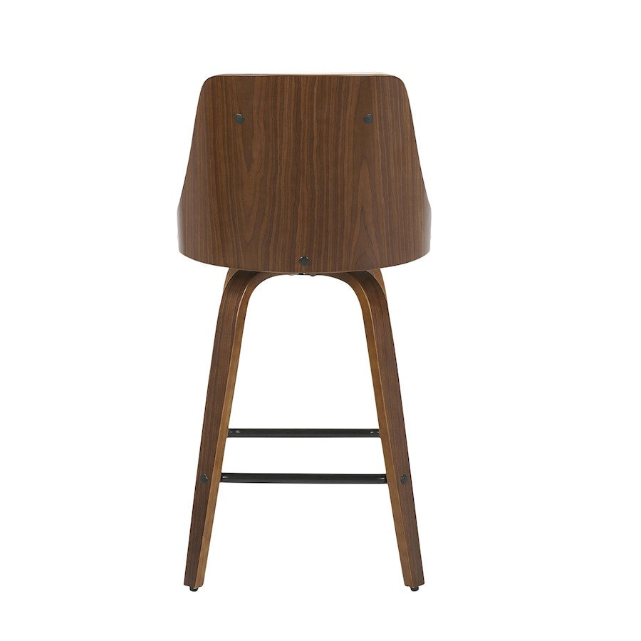 LumiSource Gianna Counter Stool Set/2 | Mid-Century Walnut, Cream PU, Black Metal | Kitchen Island & Breakfast Bar Seating | Model B26-GNN2-SWVXWLCR2