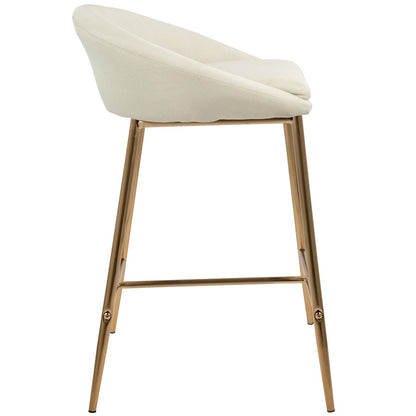 LumiSource Matisse Glam 26in Counter Stool | Gold Metal and Cream Fabric | Kitchen Island & Breakfast Bar Seating | Model B26-MATSEAUCR2