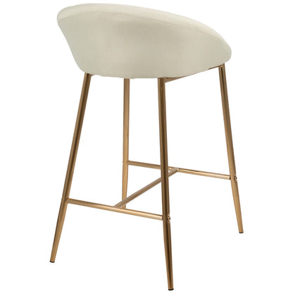 LumiSource Matisse Glam 26in Counter Stool | Gold Metal and Cream Fabric | Kitchen Island & Breakfast Bar Seating | Model B26-MATSEAUCR2