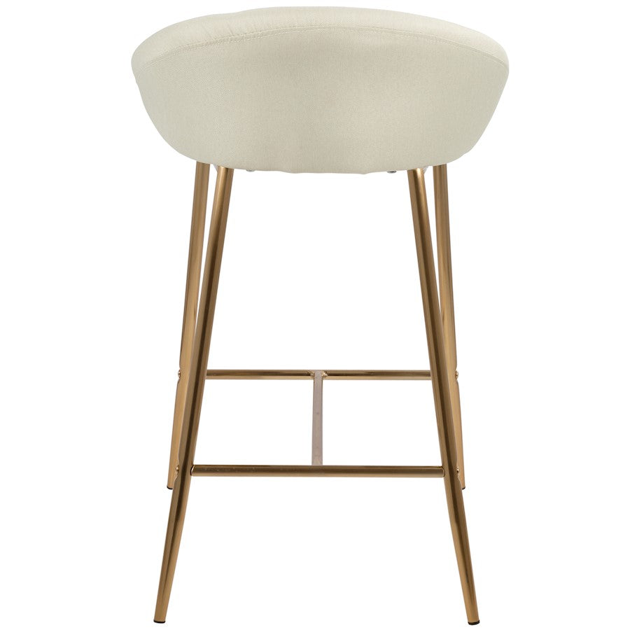 LumiSource Matisse Glam 26in Counter Stool | Gold Metal and Cream Fabric | Kitchen Island & Breakfast Bar Seating | Model B26-MATSEAUCR2