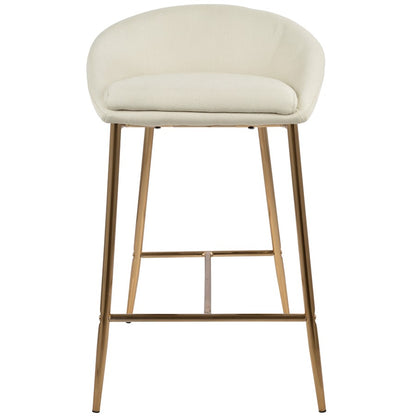 LumiSource Matisse Glam 26in Counter Stool | Gold Metal and Cream Fabric | Kitchen Island & Breakfast Bar Seating | Model B26-MATSEAUCR2