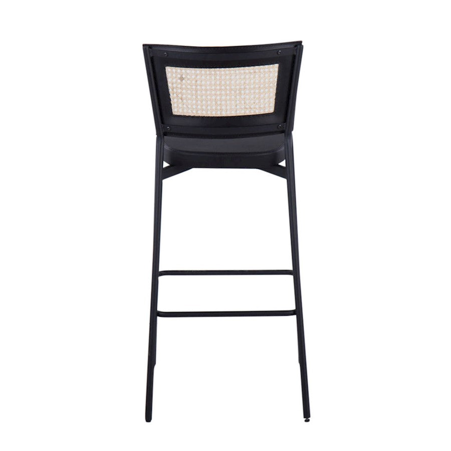 LumiSource Tania Rattan Bar Stool (Set of 2) | Contemporary Black Metal & Rattan Accent | Home Bar & Kitchen Counter | Model B29-RTNTANIABKBK2