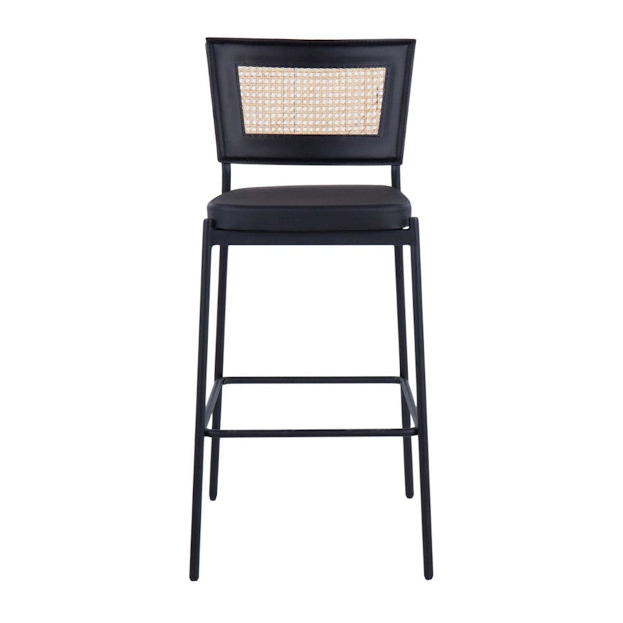 LumiSource Tania Rattan Bar Stool (Set of 2) | Contemporary Black Metal & Rattan Accent | Home Bar & Kitchen Counter | Model B29-RTNTANIABKBK2