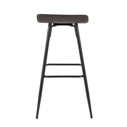 LumiSource Ale Bar Stool (Set of 2) | Contemporary Black Steel & Espresso PU | Kitchen Bar & Dining Counter Seating | 29.5in Seat | Model B30-ALEBKE2
