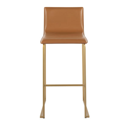 LumiSource Mara 39.25in Barstool | Contemporary Gold Steel and Camel PU Leather | Kitchen Island & Dining Area Seating | Model B30-MARAUPAUCAM2