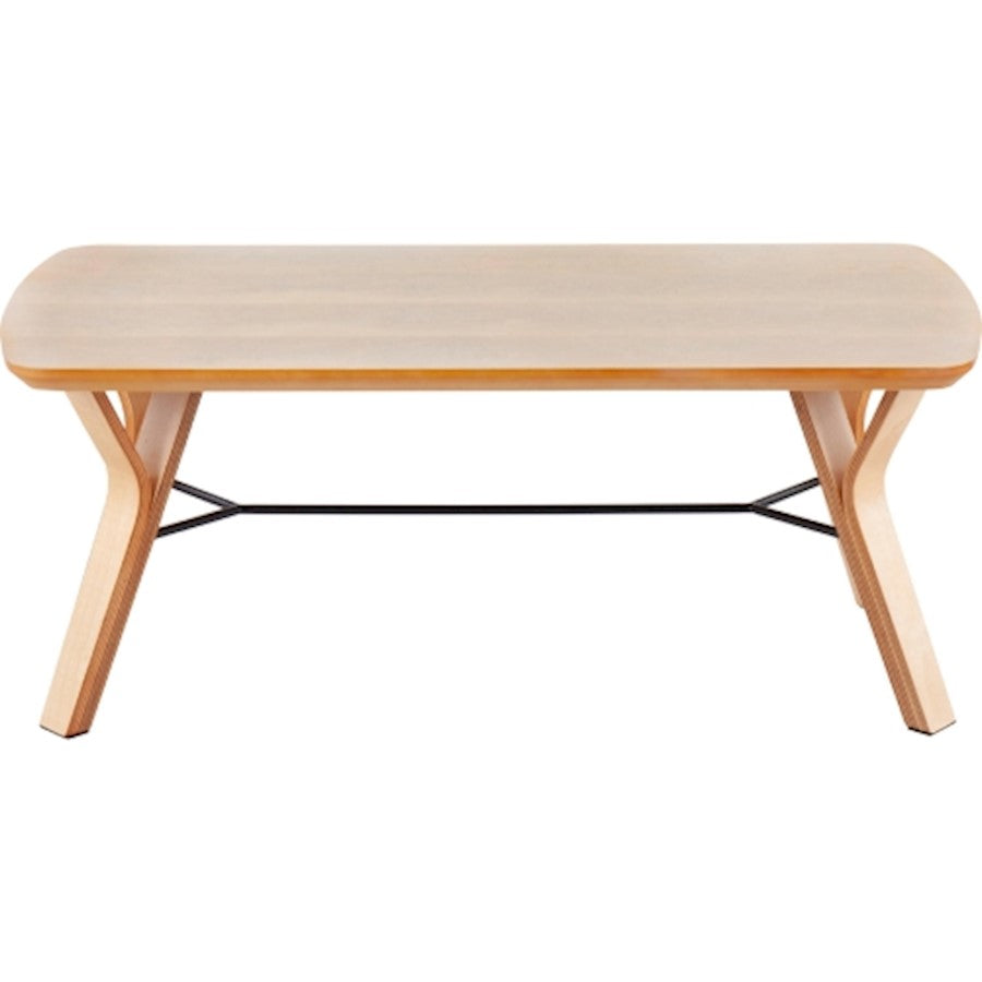 LumiSource Folia 42in Wood Bench | Mid-Century Natural Wood Frame | Entryway & Bedroom Seating | 42 x 20 x 16.5 in | Model BC-FOLIANA