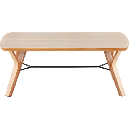 LumiSource Folia 42in Wood Bench | Mid-Century Natural Wood Frame | Entryway & Bedroom Seating | 42 x 20 x 16.5 in | Model BC-FOLIANA