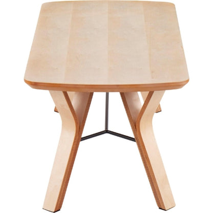 LumiSource Folia 42in Wood Bench | Mid-Century Natural Wood Frame | Entryway & Bedroom Seating | 42 x 20 x 16.5 in | Model BC-FOLIANA