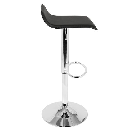 LumiSource Ale Adjustable Bar Stool | Polished Chrome & Black PU Leather | Kitchen Island & Home Bar Seating | Model BS-ALEBK2
