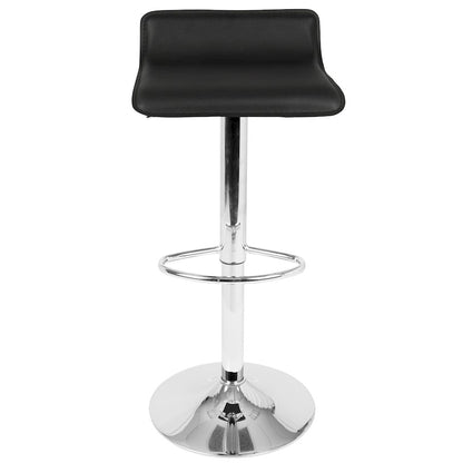 LumiSource Ale Adjustable Bar Stool | Polished Chrome & Black PU Leather | Kitchen Island & Home Bar Seating | Model BS-ALEBK2