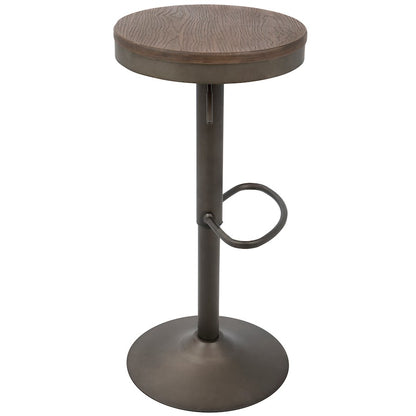 LumiSource Dakota Barstool Set of 2 | Antique Brown Wood & Black Metal | Industrial Kitchen & Bar Seating | 15 x 15 x 23-31 in H | Model BS-DAKAN-BN2